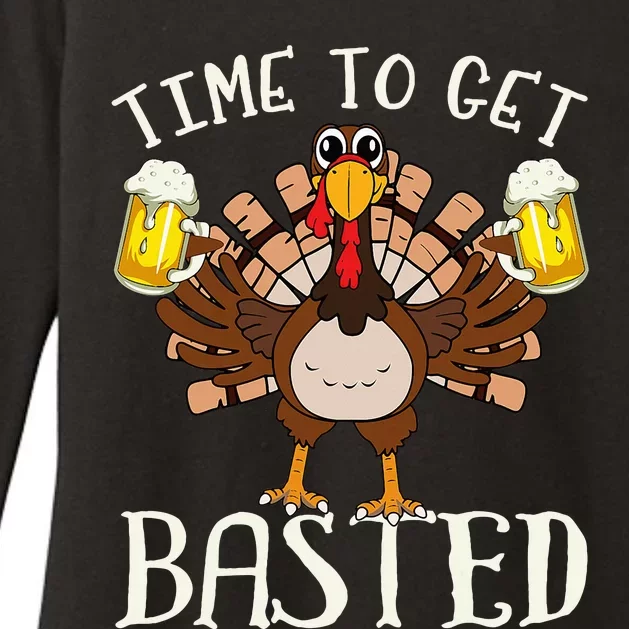 Time To Get Basted Beer LetS Get Adult Turkey Womens CVC Long Sleeve Shirt