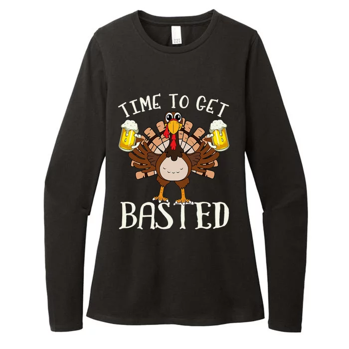 Time To Get Basted Beer LetS Get Adult Turkey Womens CVC Long Sleeve Shirt