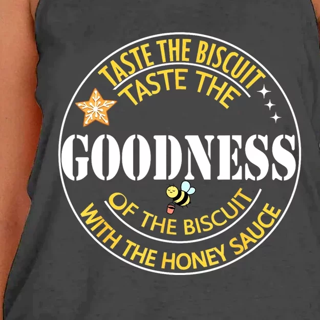 Taste The Goodness Of The Biscuit Women's Knotted Racerback Tank