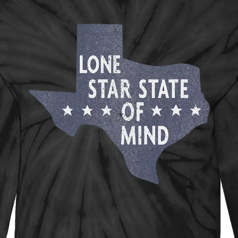 Trendy Texas Graphic Lone Star State Of Mind Tie-Dye Long Sleeve Shirt