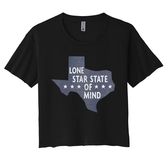 Trendy Texas Graphic Lone Star State Of Mind Women's Crop Top Tee