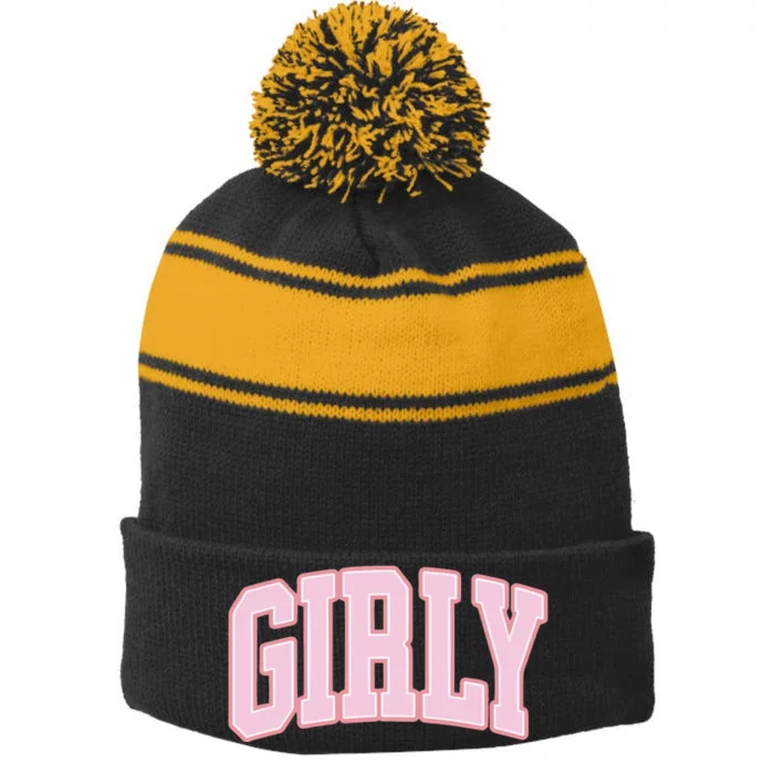 The Toast Girly Stripe Pom Pom Beanie