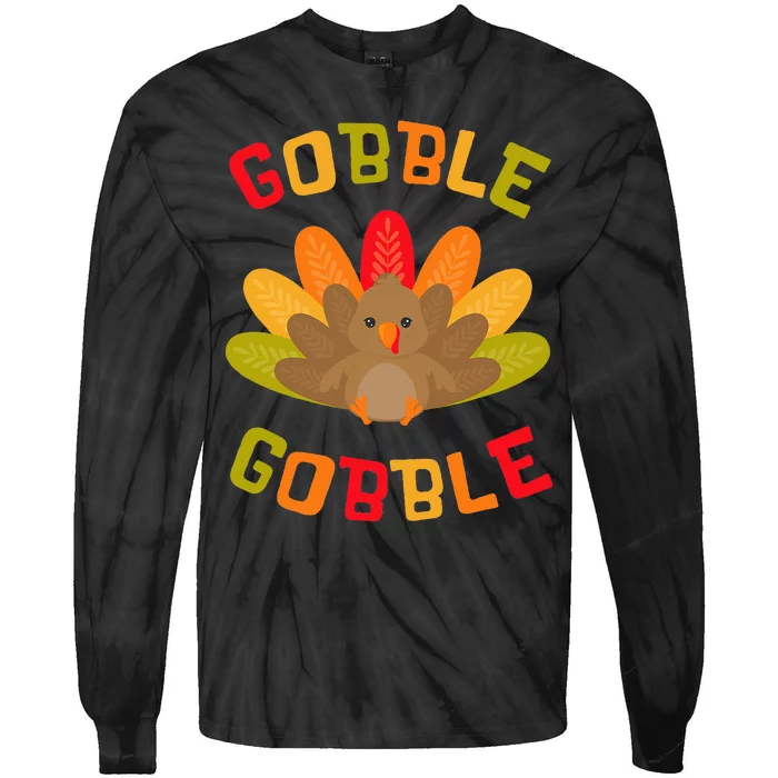 Thanksgiving Turkey Gobble Tie-Dye Long Sleeve Shirt