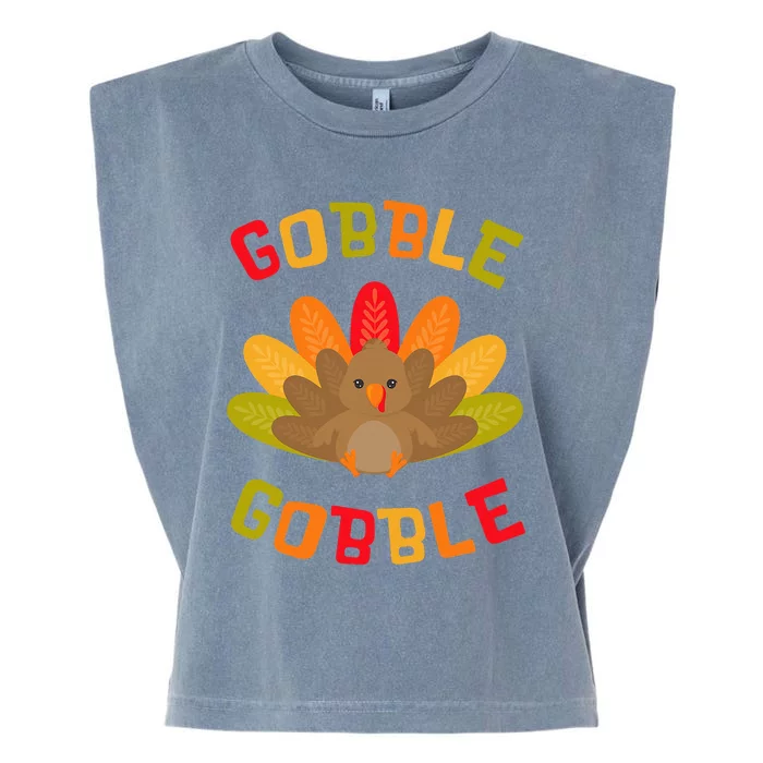 Thanksgiving Turkey Gobble Garment-Dyed Women's Muscle Tee