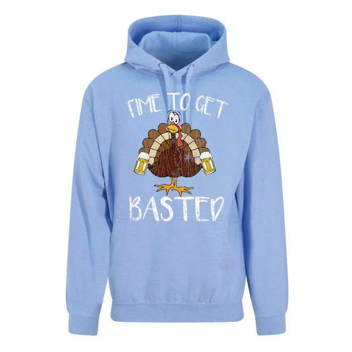 Time To Get Basted Funny Thanksgiving Turkey Graphic Meaningful Gift Unisex Surf Hoodie