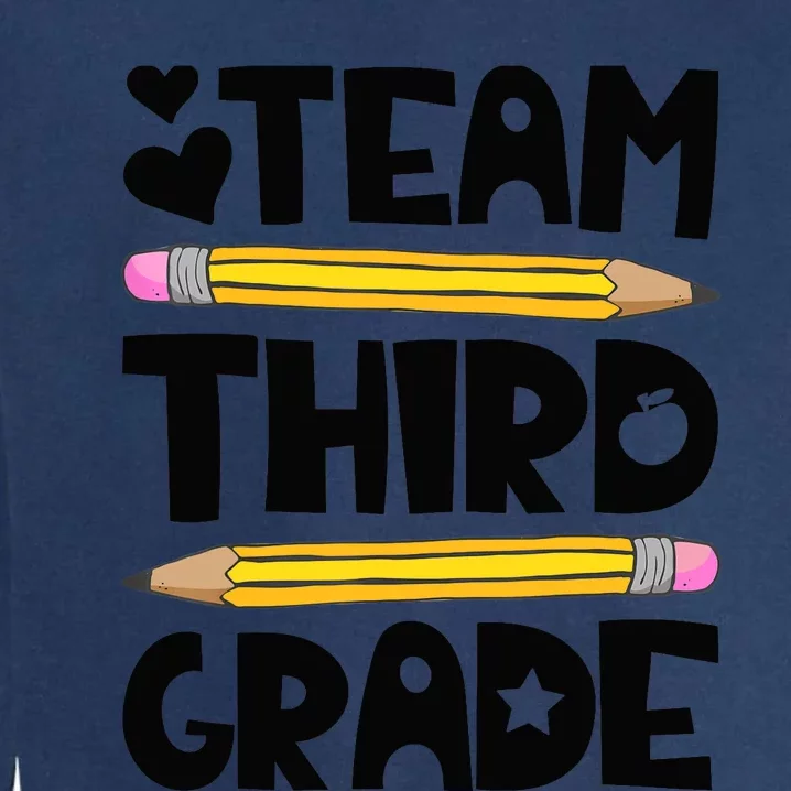 Team Third Grade Funny 3rd Back To School Teacher Student Garment-Dyed Sweatshirt