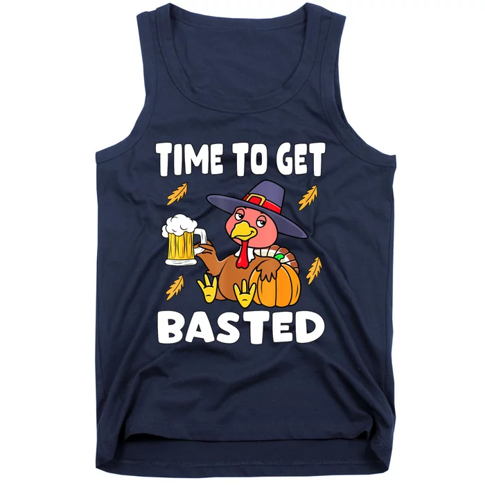 Time To Get Basted Funny Happy Thanksgiving Turkey Tank Top