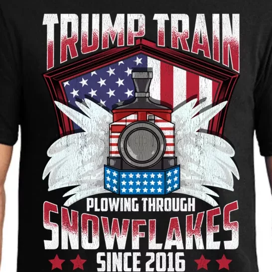 Trump Train Gift 2024 President Elections Snow Plow Patriot Gift Pajama Set