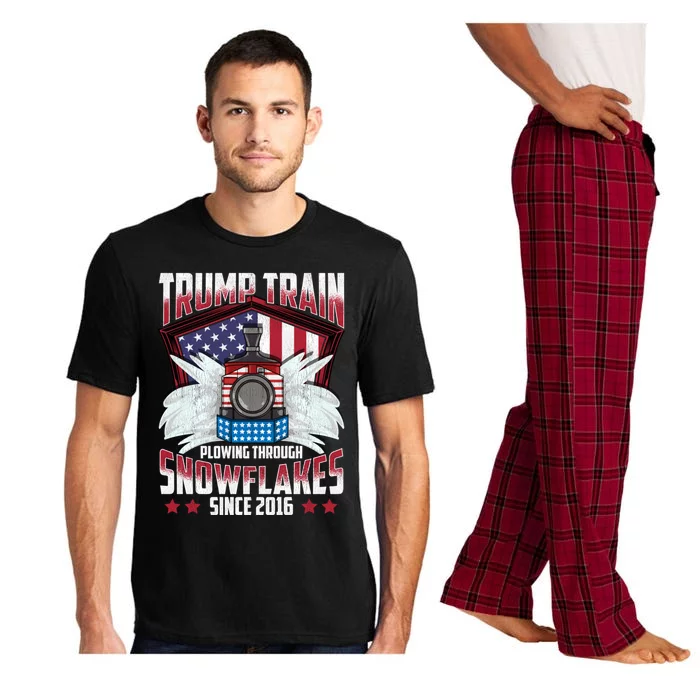 Trump Train Gift 2024 President Elections Snow Plow Patriot Gift Pajama Set