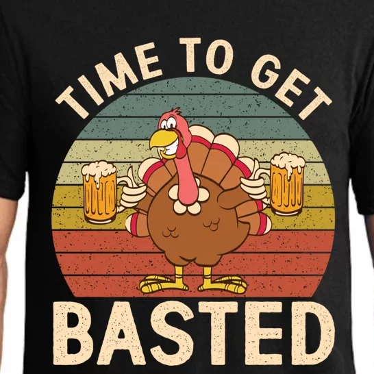 Time To Get Basted Funny Beer Thanksgiving Turkey Ing Cool Gift Pajama Set