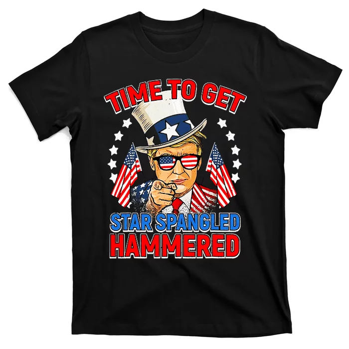 Time To Get Star Spangled Hammered Trump 4th Of July T-Shirt