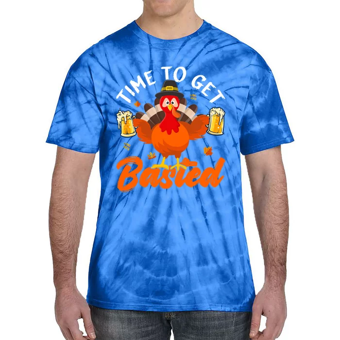 Time To Get Basted Funny Beer Thanksgiving Turkey Gift Tie-Dye T-Shirt