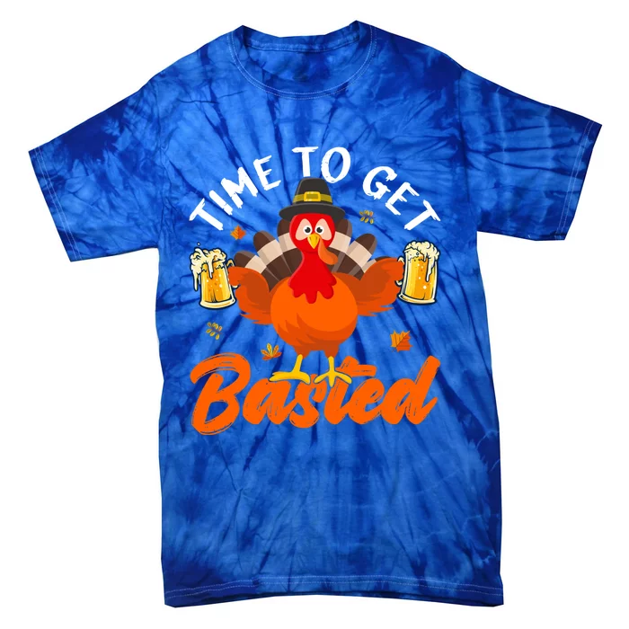 Time To Get Basted Funny Beer Thanksgiving Turkey Gift Tie-Dye T-Shirt