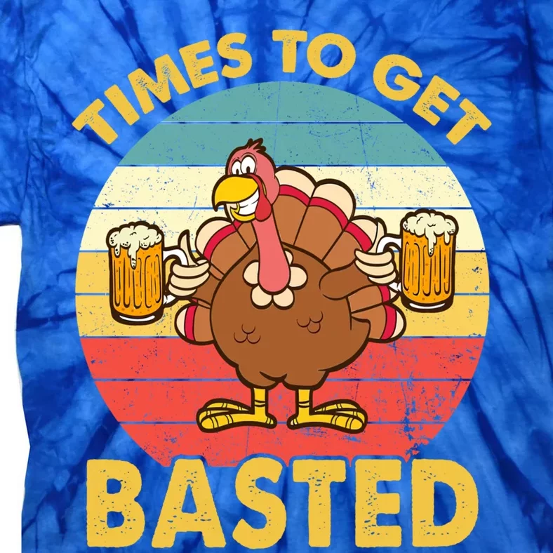 Time To Get Basted Funny Beer Thanksgiving Turkey Gift Tie-Dye T-Shirt