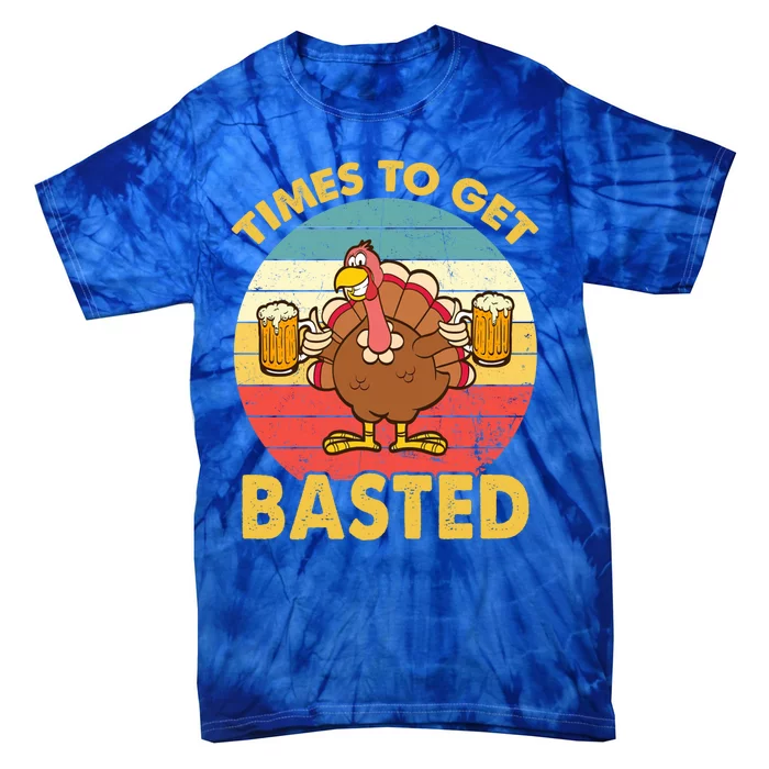 Time To Get Basted Funny Beer Thanksgiving Turkey Gift Tie-Dye T-Shirt