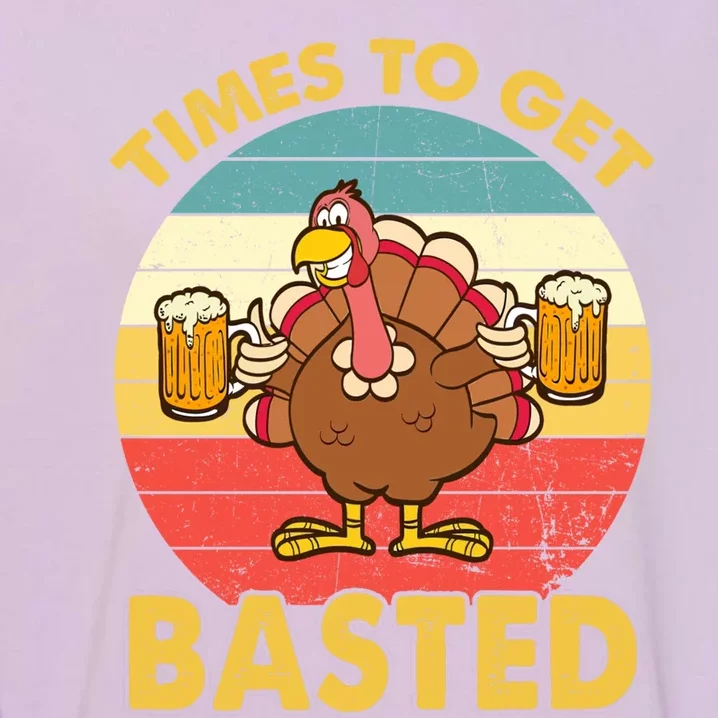 Time To Get Basted Funny Beer Thanksgiving Turkey Gift Garment-Dyed Sweatshirt