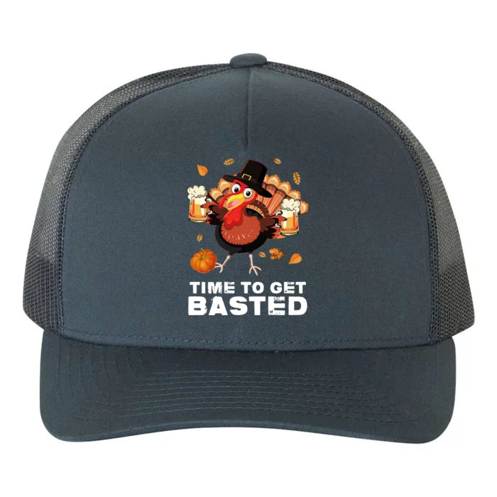 Time To Get Basted Funny Beer Thanksgiving Turkey Gift Yupoong Adult 5-Panel Trucker Hat