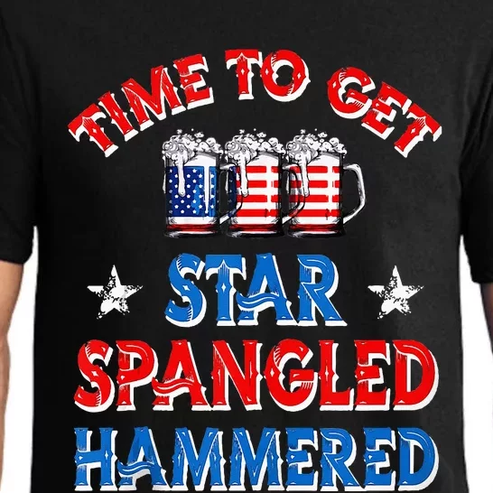 Time To Get Star Spangled Hammered 4th Of July Beer Western Pajama Set