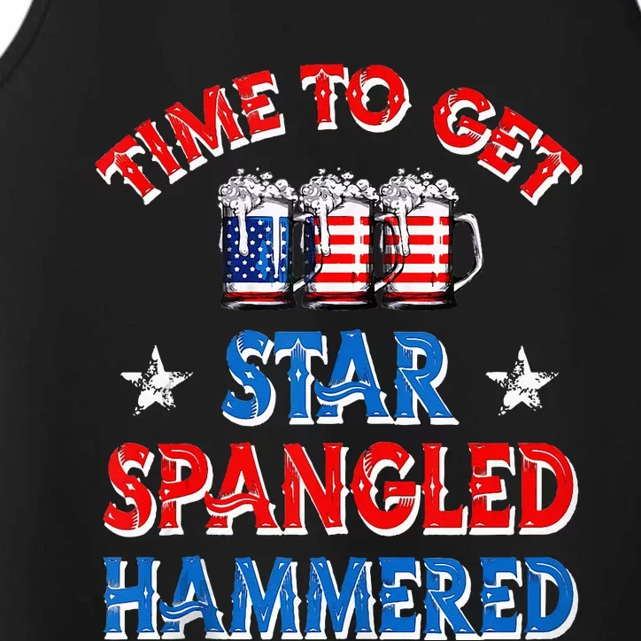 Time To Get Star Spangled Hammered 4th Of July Beer Western Performance Tank