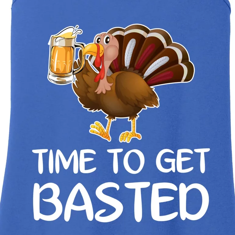 Time To Get Basted Funny Beer Thanksgiving Turkey Sweatshir Ladies Essential Tank