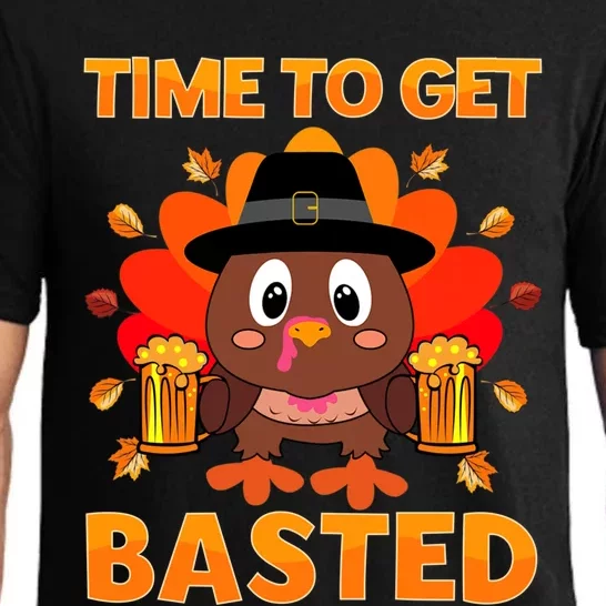 Time To Get Basted Funny Beer Thanksgiving Turkey Great Gift Pajama Set