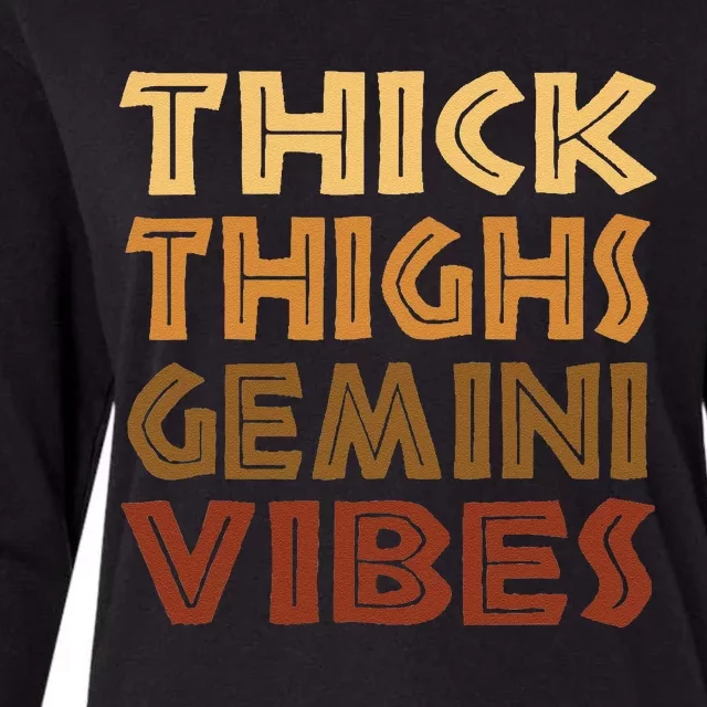 Thick Thighs Gemini Vibes Melanin Black Wo Afro Pride Womens Cotton Relaxed Long Sleeve T-Shirt