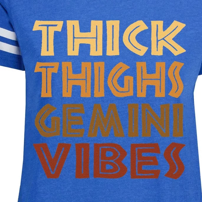 Thick Thighs Gemini Vibes Melanin Black Wo Afro Pride Enza Ladies Jersey Football T-Shirt