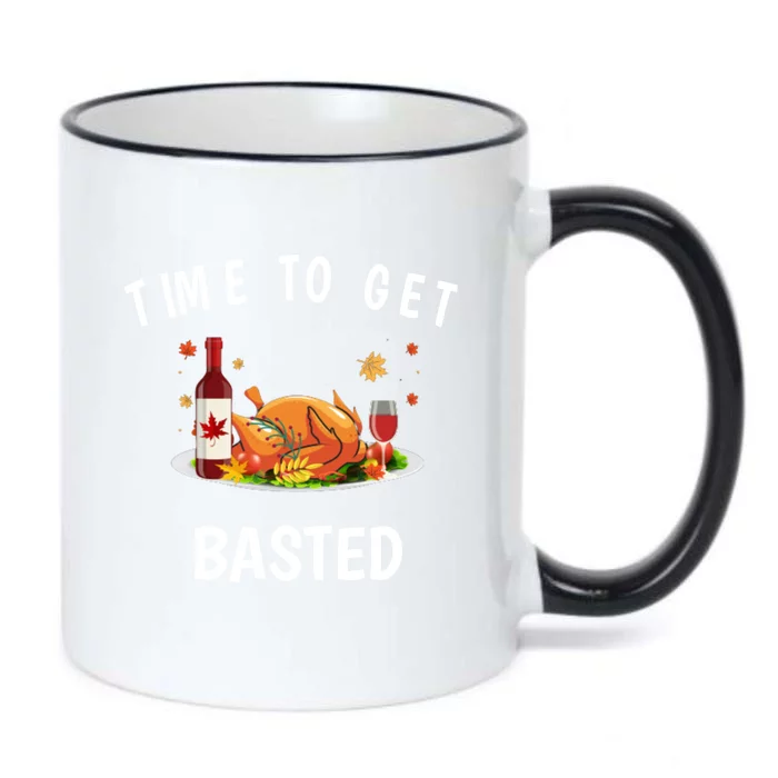 Time To Get Basted Funny Beer Thanksgiving Turkey Funny Gift Black Color Changing Mug