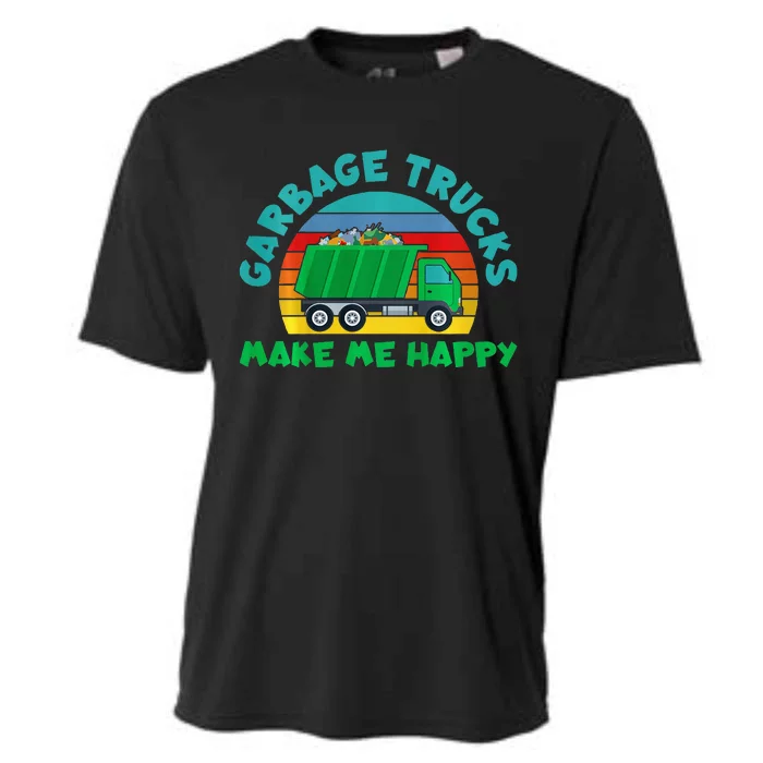 Trash Truck Garbage Day Garbage Trucks Make Me Happy Cooling Performance Crew T-Shirt