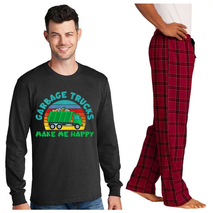 Trash Truck Garbage Day Garbage Trucks Make Me Happy Long Sleeve Pajama Set