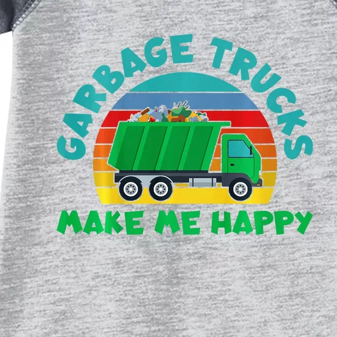 Trash Truck Garbage Day Garbage Trucks Make Me Happy Infant Baby Jersey Bodysuit