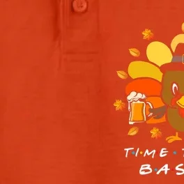 Time To Get Basted Funny Beer Thanksgiving Turkey Cute Gift Dry Zone Grid Performance Polo