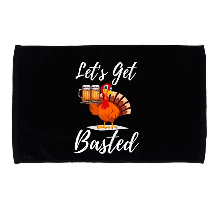 Time To Get Basted Funny Thanksgiving Nice Thanksgiving Gift Microfiber Hand Towel