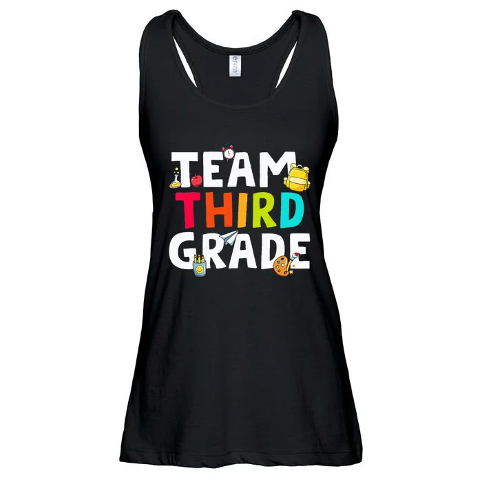 Team Third Grade Back To School 3rd Grade Teacher Student Ladies Essential Flowy Tank