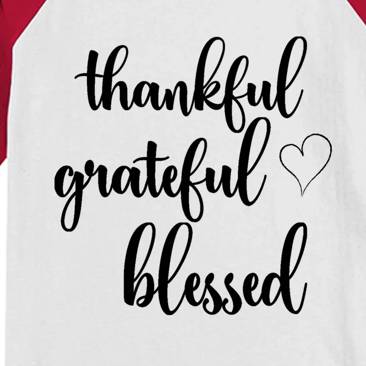 Thanksgiving Thankful Grateful Blessed Thankful Gift Kids Colorblock Raglan Jersey