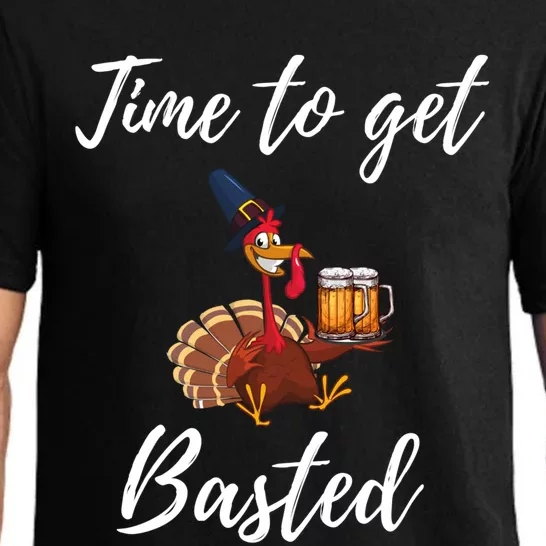 Time To Get Basted Funny Thanksgiving Nice Thanksgiving Great Gift Pajama Set