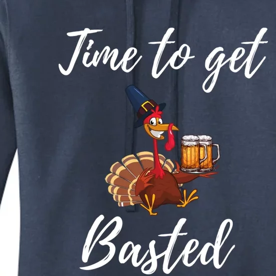 Time To Get Basted Funny Thanksgiving Nice Thanksgiving Great Gift Women's Pullover Hoodie