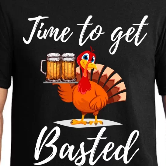 Time To Get Basted Funny Thanksgiving Nice Thanksgiving Funny Gift Pajama Set