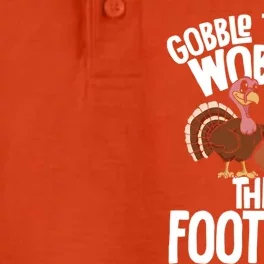 Turkey Thanksgiving Gobble Til You Wobble Then Football Cute Gift Dry Zone Grid Performance Polo