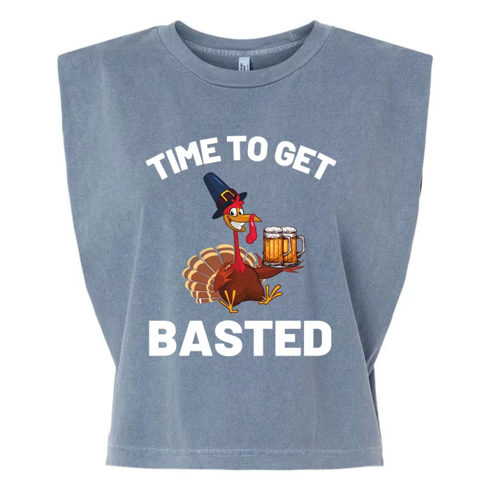 Time To Get Basted Funny Thanksgiving Nice Thanksgiving Gift Garment-Dyed Women's Muscle Tee