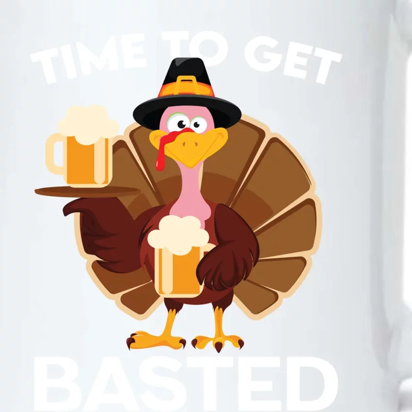 Time To Get Basted Funny Turkey Beer Thanksgiving Funny Gift Black Color Changing Mug