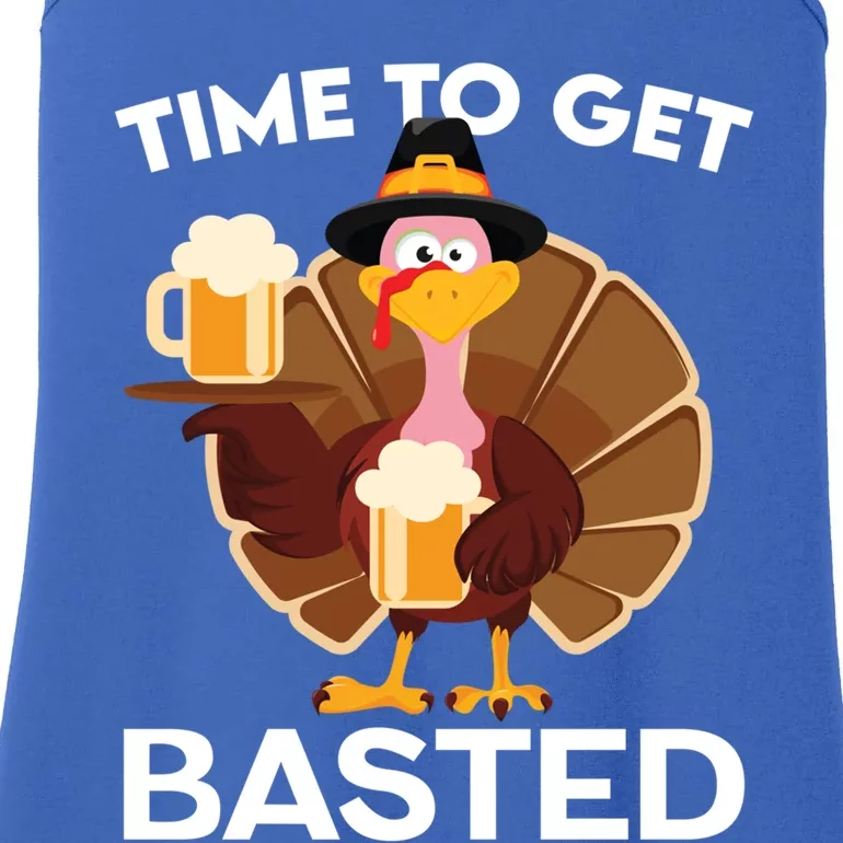 Time To Get Basted Funny Turkey Beer Thanksgiving Funny Gift Ladies Essential Tank