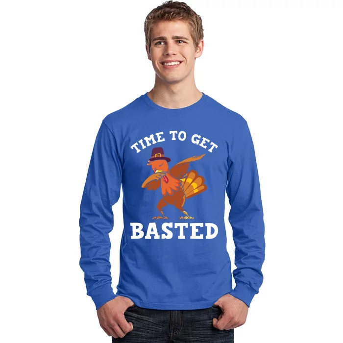 Time To Get Basted Funny Turkey Thanksgiving Great Gift Tall Long Sleeve T-Shirt