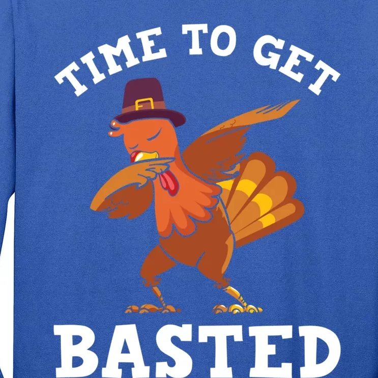 Time To Get Basted Funny Turkey Thanksgiving Great Gift Tall Long Sleeve T-Shirt