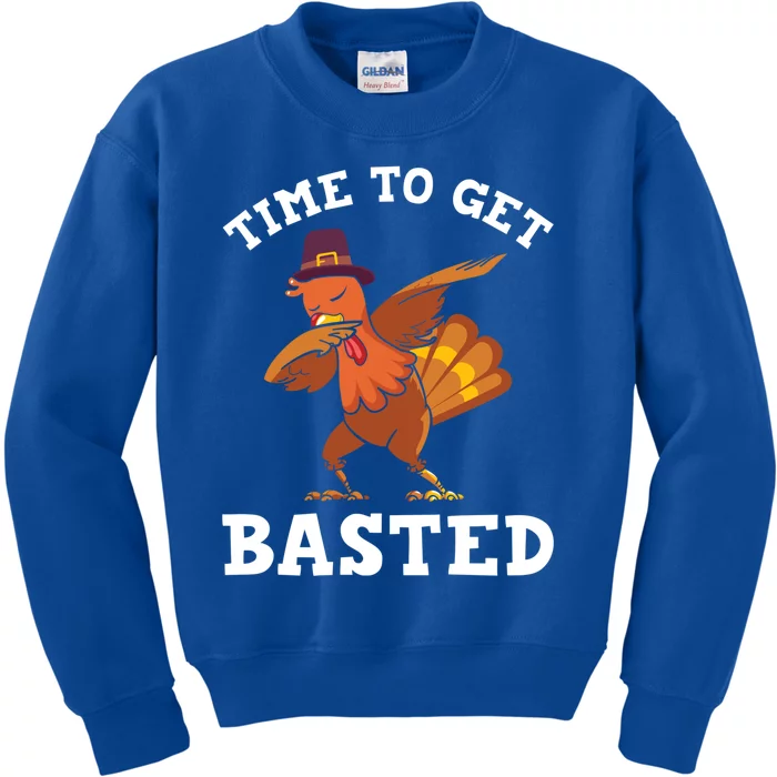 Time To Get Basted Funny Turkey Thanksgiving Great Gift Kids Sweatshirt