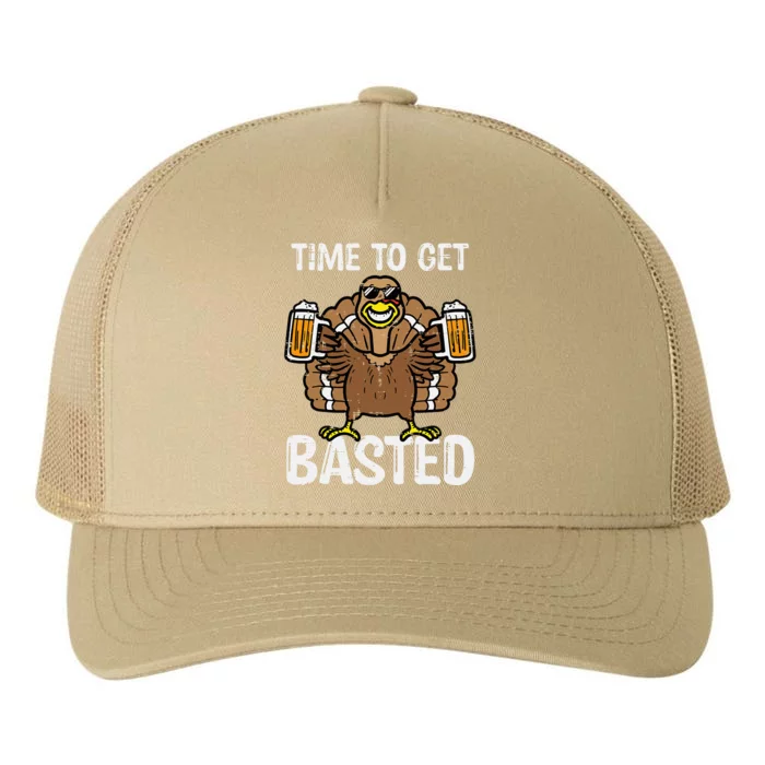 Time To Get Basted Funny Thanksgiving Turkey Day Yupoong Adult 5-Panel Trucker Hat