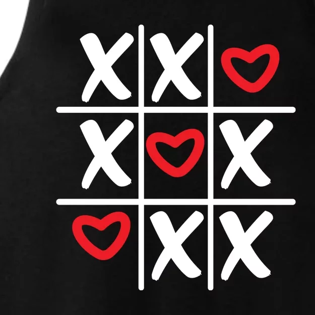 Tictac Toe Heart Valentines Day Gift Ladies Tri-Blend Wicking Tank