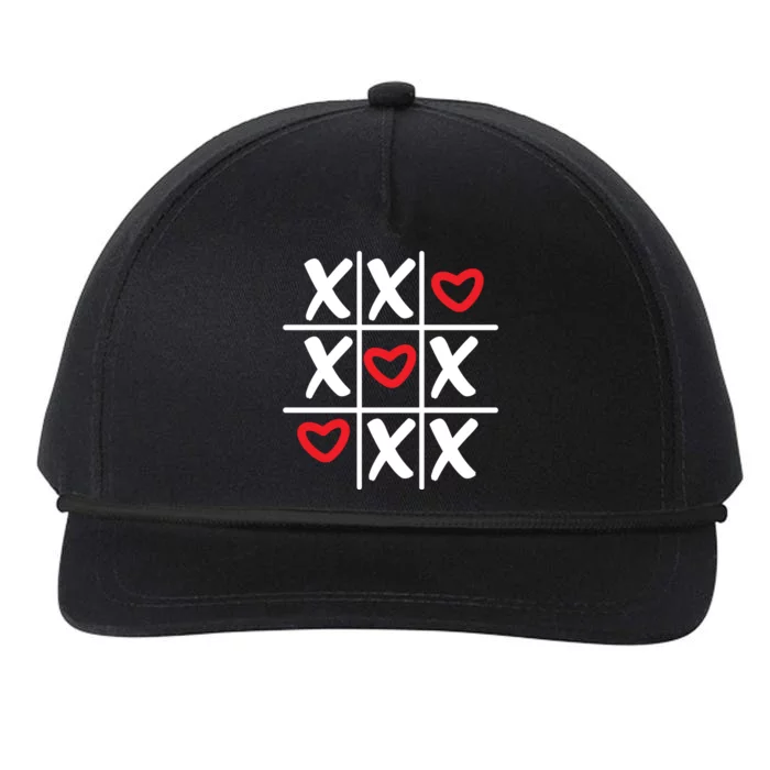 Tictac Toe Heart Valentines Day Gift Snapback Five-Panel Rope Hat