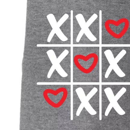 Tictac Toe Heart Valentines Day Gift Doggie 3-End Fleece Hoodie