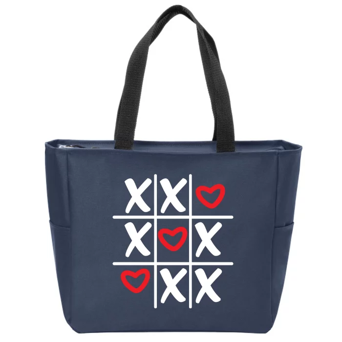 Tictac Toe Heart Valentines Day Gift Zip Tote Bag